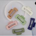 Pack of 4 Matte Transparent and Matte Solid Girls Hair Claws Rectangle Hair Clips for Women Simple Elegant Hair Accessories (Multi Colors). 