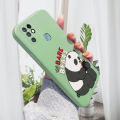 AMORVOR for Infinix Hot 10 Back Cover Cartoon Cute Panda Side design Soft Case Liquid Silicone Phone Cases. 