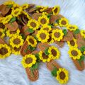 Handmade Hair Pins Sunflower Crochet Hair Clips Girl Barrettes Flower Hairpin Children Side Bangs Clip Knitting Hair Accessories. 