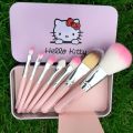 Cute Hello Kitty Black 7 Makeup Brushes Set for Girls & Women Foundation Eye Shadow. 