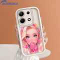 ZCSIBORUI for Infinix Note 30 4G 5G Back Cover Pink Lollipop Barbie Pattern Soft Camera Protection Rubber Square Ladder Phone Case. 