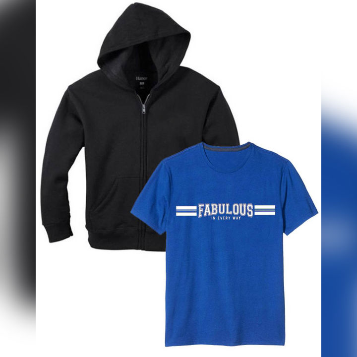 Ace -Black Fleece Hoodie ROYAL BLUE  fabolus in every way T-shirt for Men