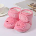 Thick Warm Baby Shoes Cute Bear Winter Coral Fleece Boy Girl First Walkers Soft Sole Plush Anti-Cold Baby Shoes. 