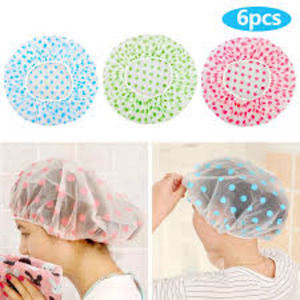 (6 Caps ) Shower caps in Beauty  for women and men disposable reusable  long hair men spa salon cape beauty parlors bathing baby girl treatment mask head cover bath saver .
