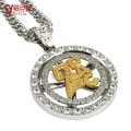 Fashion Jewelry Whirligig 2PAC Pendant Necklace  Gold Hip-Hop for Men Tide Brand Jewelry Necklace With 80cm Chain Bling. 