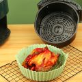 New Reusable Round Shape Silicone Airfryer Pan Liner Griddle Reusable BBQ Pot Easy CleanAccessories Pizza  Grill Mat Air Fryers Non-Stick Oven Baking Tray Fried Chicken Airfryer Silicone Basket. 