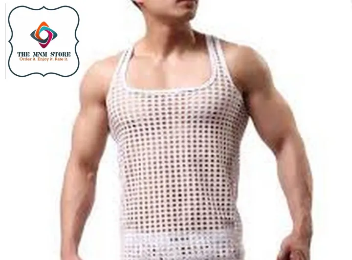 Mens%20Summer%20Mesh%20See-through%20Sleeveless%20T-shirt%20Tank%20Tops%20Vest%20Undershirt%20-%20Image%203