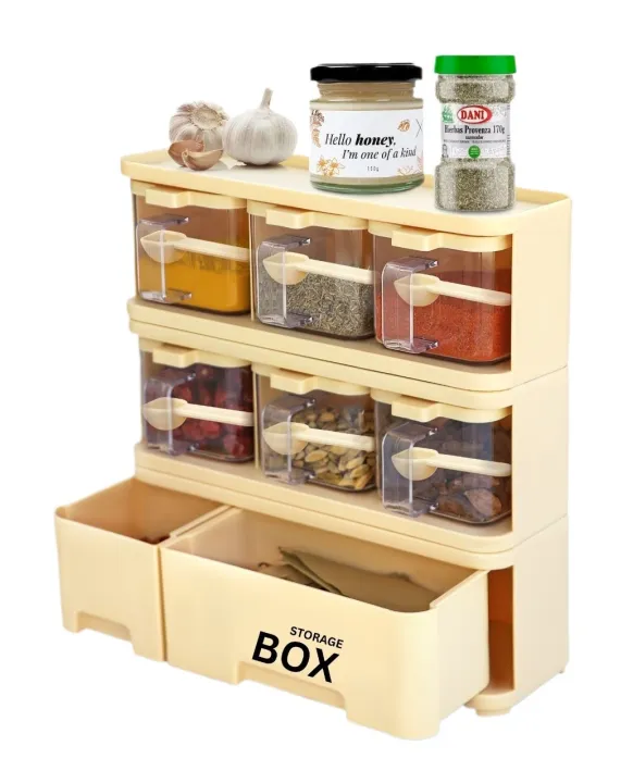 PrettyNeat%20Storage%20Box%20Condiments%20&%20Spice%20Rack%20With%206%20Spice%20Jars%20And%20Spoons%20-%20500ml%20-%20Image%203
