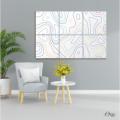 Topographic Contour Map Tiles (6 Panels) | Abstract wall art. 