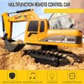 1/24 6CH Diecast Remote Control Digger Excavator RC Construction toys for kids boys. 
