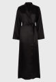 Pure Korean Satin Silk Night Robe - Elegant, Breathable, Black, Matching Belt. 