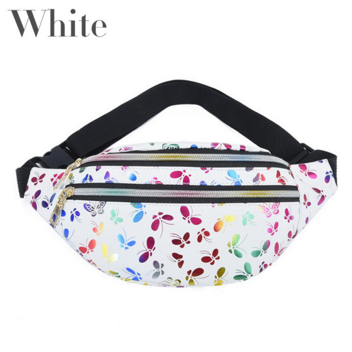 Pack Double Zipper Colorful Girls Bum Bags Messenger Chest Bags   Pouch Purse Fashion Printed Waist Bag Women Fanny