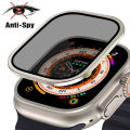 Privacy Screen Protector for Apple Watch Ultra 2 49mm Tempered Glass+Metal Frame For iWatch Ultra 49mm No Peeping Anti Spy Fil. 