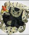 Raw Silk Mirror Work Shirt And Trouser Along Net Mirror Duppata 3 Pc Dress Eid dress. 