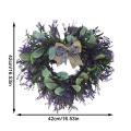 Heart Wreath Artificial Lavender Wreath Valentines Day Door Wreath for Front Door Wall Home Wedding Decoration. 