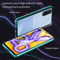 Biruiqu For VIVO Y12A Y20 Y20s Y12s Y20S G Magnetic Absorption Case Metal Frame Shockproof Double Sided Tempered Glass Magnetic Case Cover. 