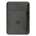 BrushnBlade Premium Leather Card Holder in Plain & Textured Black – Slim Minimalist Wallet with Stud Closure and Dual Card Pockets. 