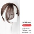 Brown Seamless Synthesis Invisible Hair Extensions Hair Accessories Girl Clip In Forehead Fake Middle-part Bangs Front Side Bangs 3D Eight-character Bangs Synthetic Hairpiece. 