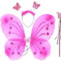 Fairy Wings Set For Girls Red White Purple Pink Light Blue Butterfly Wings set for Kids Party Dress Costume. 