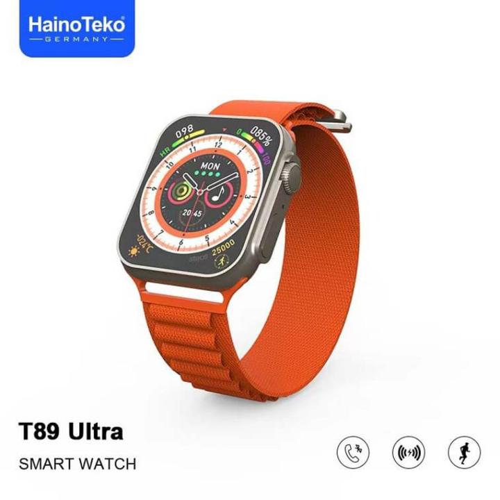 Haino-Teko T89 Ultra Smart Watch Series 8 Bluetooth Call Wireless Charging Smartwatch Heart Rate Sleep Monitoring Sports Watch