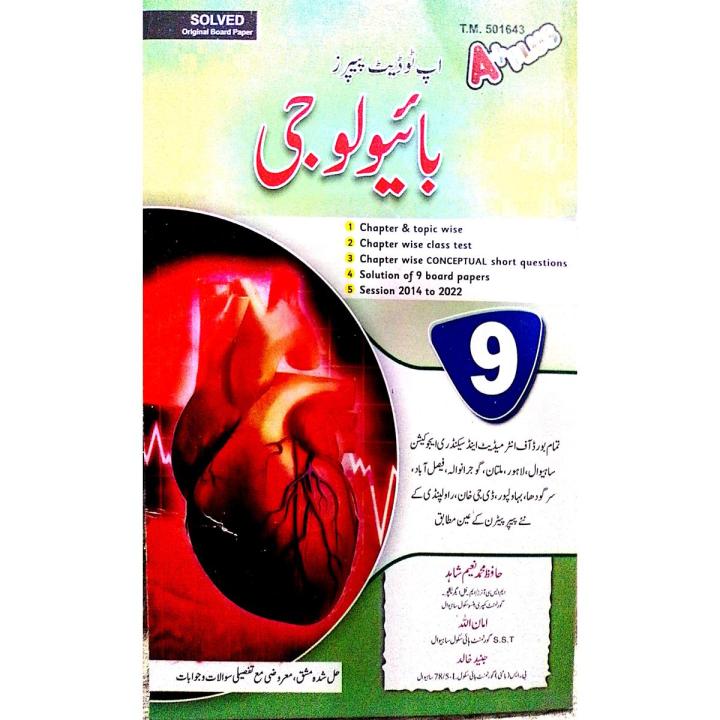 A+Plus Biology ( Urdu Medium ) 9th Class Chapter Wise Solved Board Past Papers
