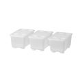 IKEA Pack of 3 - Box With Lid – White. Light Green, Blue. 