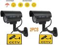 Dummy CCTV Camera Dummy Camera Fake Outdoor Indoor Weatherproof Fake Surveillance Camera CCTV Security Camera Flashing Red LED Light (2PCS). 