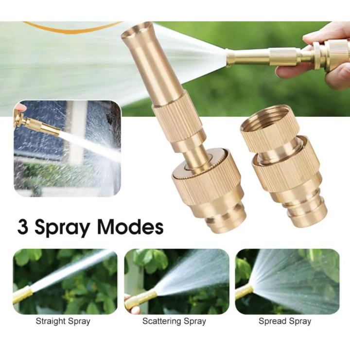Water Nozzle Garden Spray 4 Mode High Pressure Direct Nozzle Booster Adjustable Hose Nozzle Garden Brass Spray Nozzle Hose Nozzle Spray Adapter