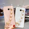 Maitus for Samsung Galaxy J7 Prime Back Cover Luxury 6D Plating Shiny Bling Cases with Love Heart Bracelet Soft Silicone Square Bumper Mobile Phone Case for Boy Girls. 