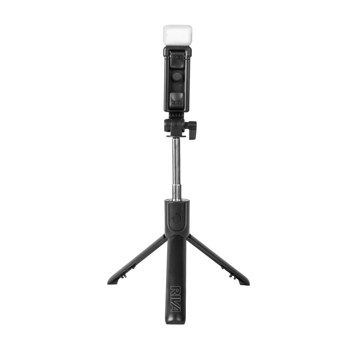 Riva 4 in 1 Selfie Stick Tripod Stand with remote, Selfie Stick With Mobile Holder With Remote Bluetooth Selfie Tripod Stand 360 Rotatable Holder with Bluetooth Shutter for youtube tiktok Photography Traveling docks stands.