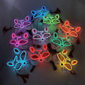 Cosplay womenLED Light Up Mask Fox Costume Half Face Mask Holiday Festival Party Cosplay Mask 1PC. 