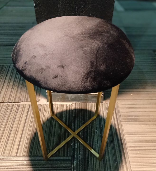 Velvet%20Cushion%20Stool%20X%20Base%20Designee%20For%20Home%20Dressing%20Stool%20Single%20Stool%20Ottoman%20Stool%20Fancy%20Golden%20Stool%20Bar%20Stool%20Wrought%20iron%20-%20Image%209