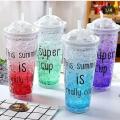 Ice crushed water bottle. 