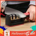 HelloWorld Kitchen Sharpener 3 Stage Slots Chopper Scissors Sharpening Stone. 