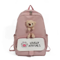 Korean Style College Bag with a cute small Teddy in front. 