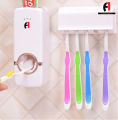 Automatic Toothpaste Dispenser With Five Toothbrush Holder Stand Wall Mount Bathroom Toothbrush Family Sets. 