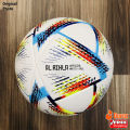 AL Rihla FIFA World cup Football White Match Soccer Ball 2022 Size 5 with free Nozzle by King Sports. 