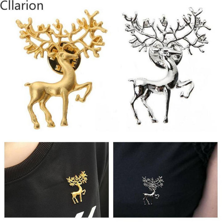 Men and women  Year gifts literary retro Elk antler shirt brooch collar needle antilight collar buckle collar collar clip female