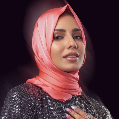 Stain Silk Hijab/Stoler - Flamingo