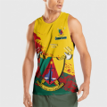 Africa Cameroon Flag Map 3D Print Tank Top For Men Clothes National Emblem Lion Vest Dashiki Paisley Waistcoat Sport Jersey Tops. 