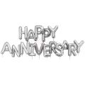 HAPPY ANNIVERSARY FOIL BALLOONS IN SILVER COLOR FOR ANNIVERSARY PARTY FOIL BALLOON. 
