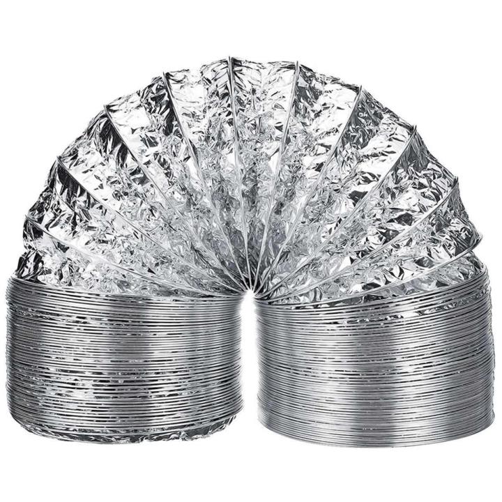 2X 4Inch Ventilator Pipe 100mm Pvc Aluminum Tube Air Ventilation Pipe Hose Flexible Duct 3/2M Air System Vent Bathroom
