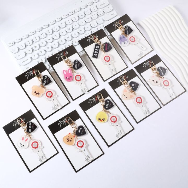 Kpop Stray Kids Skzoo Acrylic Keychain Key Ring Light Stick Pendant