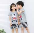 Grey Zebra Printed Kids Short Sleeve Kids Wear. 