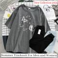 Trendy BUTTERFLIES SATURN Tag Printed Summer Tracksuit For Women & Girls Tee-shirt with trousers New Design Round Neck Half Sleeves T Shirts Top Quality Gym Wear/Casual and comfortable Pair T-Shirt and Trouser. 