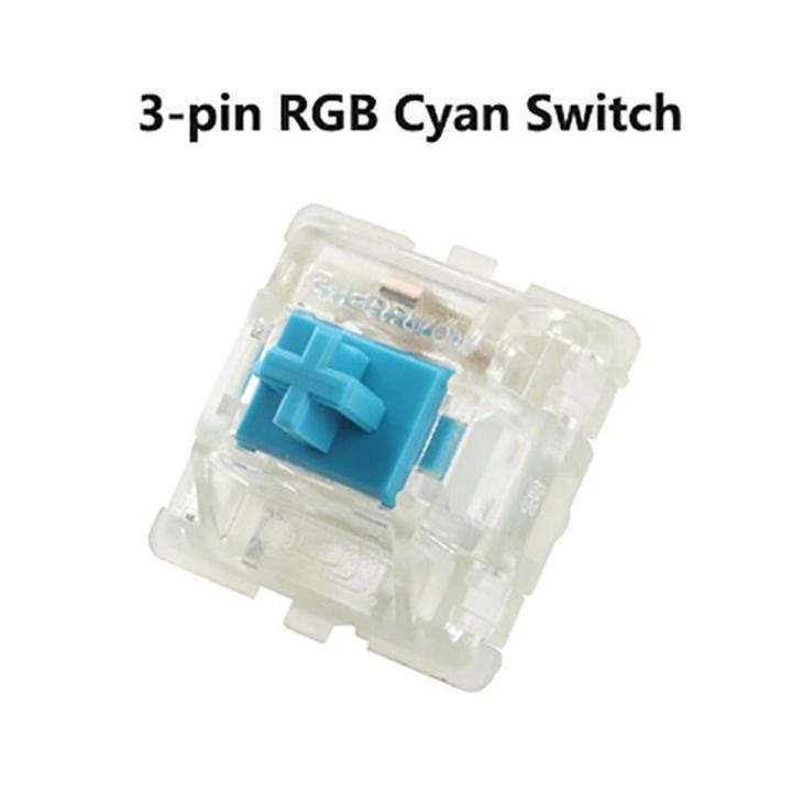 For Cherry MX Mechanical Keyboard Switch Black Red Brown Cyan Green Cream Speed Axis Switch 3Pin RGB For Cherry Switch