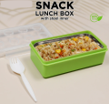 Lego Blocks Snack Lunch Box with Stainless Steel Inner - Food Grade, Rust-Free Container with Dual Lock Sealed Lid for School, Office, College, and Travel. 
