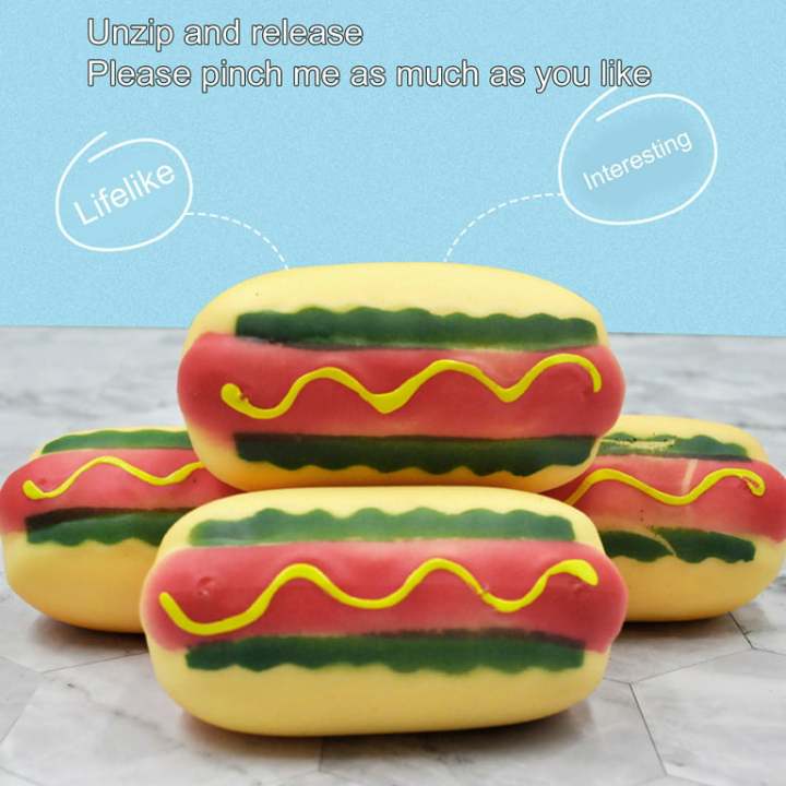 Hotdog Squishy Mesh Ball Squishy Sensory Stress Reliever Toy Autism Squeeze Pop it Anti Stress