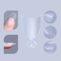 120pcs Frosted Super Short Half Cover Nail Tips Oval Coffin False Acrylic Nails Artificial Tips with Handle for Small Nail Bed. 