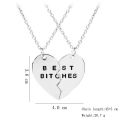 Trendy Pcs/set Best Bitches Pendant Broken Heart Stitching Necklace For Best Friends And Good Girlfriends Sets Of Chains. 